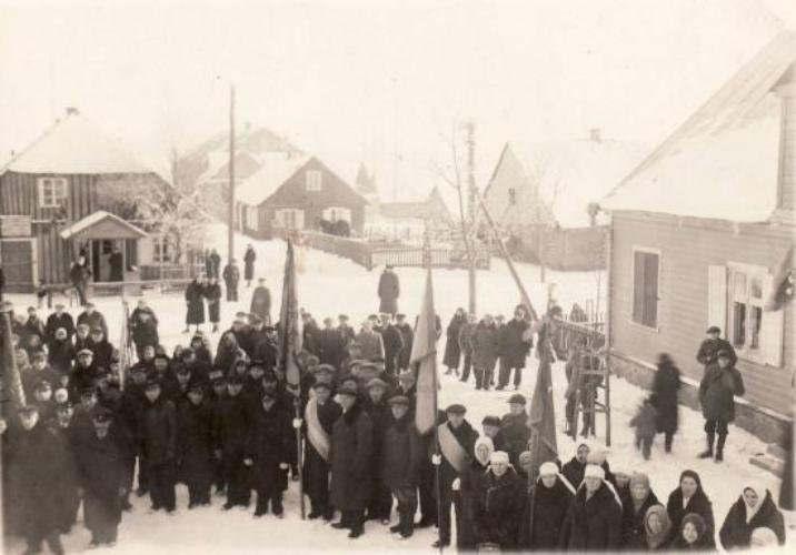 Mitingas Šilalėje paskelbus Lietuvos nepriklausomybę 1918.